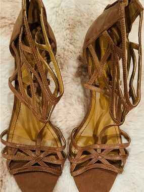 NWT Nordstrom Nine West Brown Zip-Up Heels